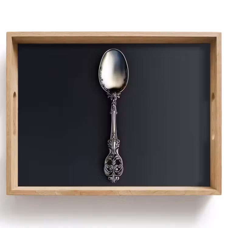 Plateau - Cuillère - Argent - Métal — 1