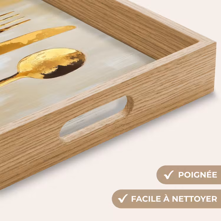 Plateau - Peinture - Or - Couverts — 8