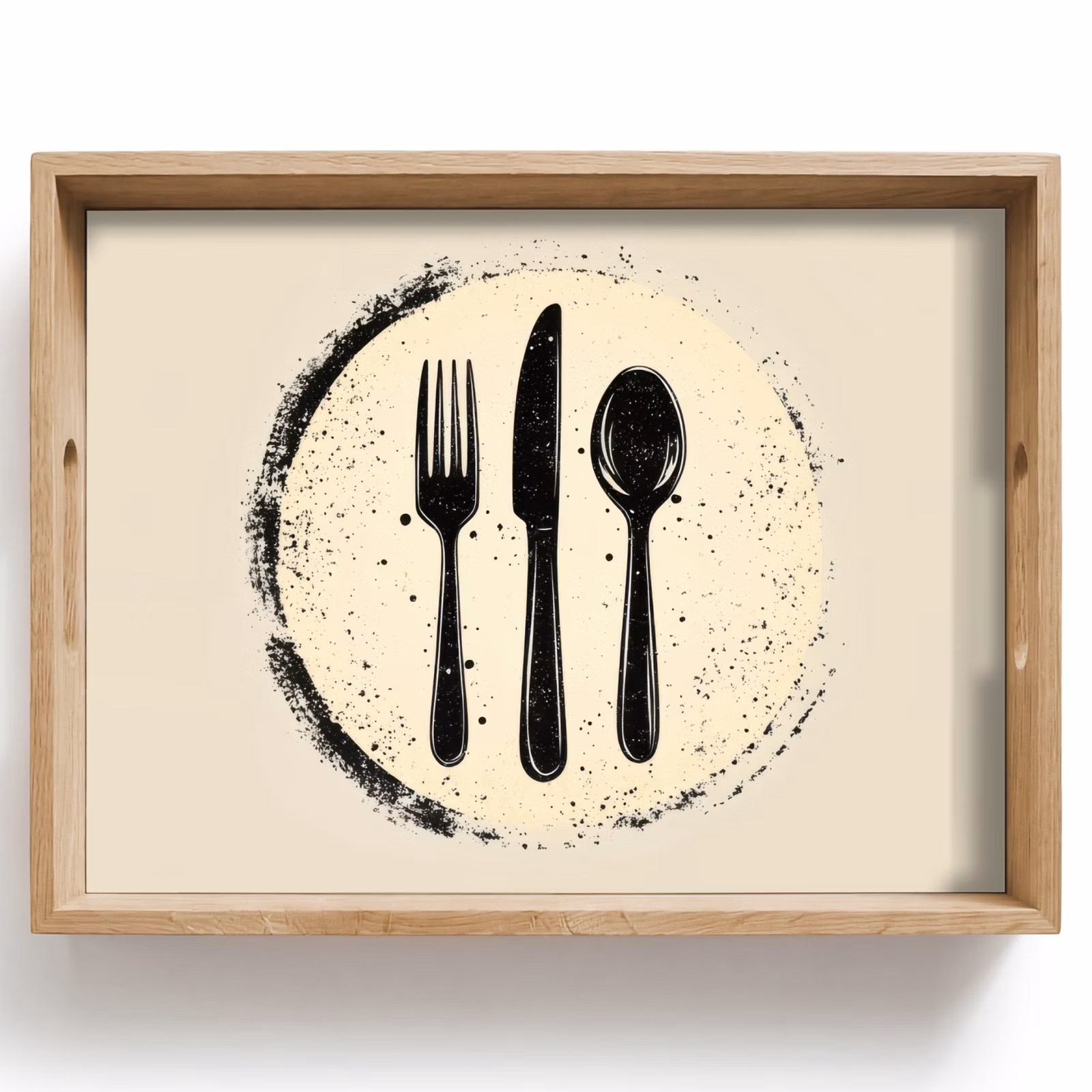 Plateau - Noir - Couverts - Rond — 1