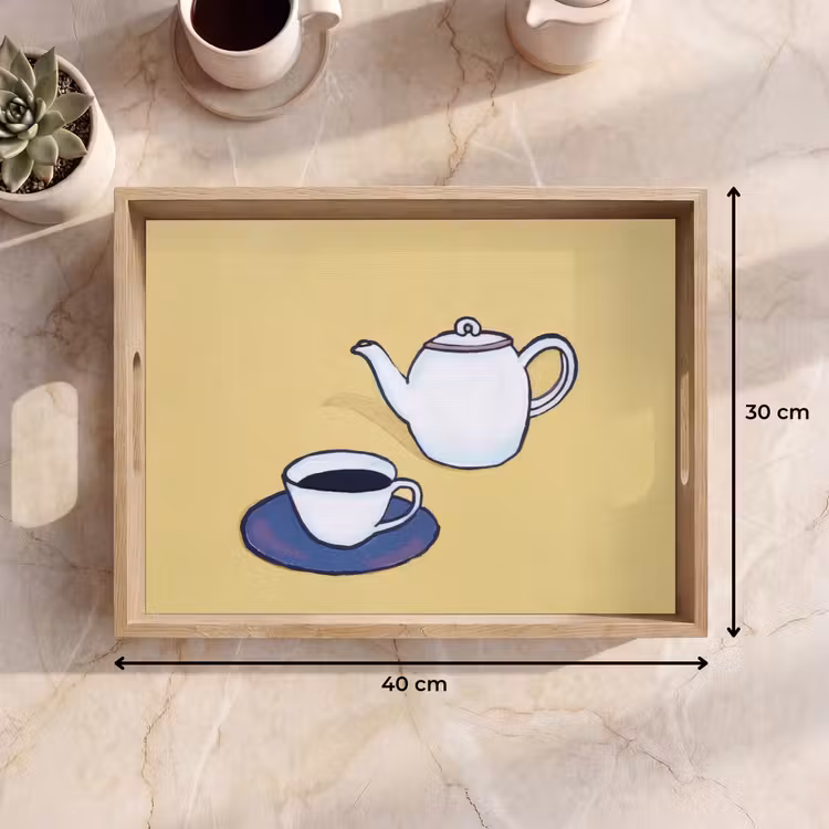 Plateau - Théière - Tasse - Beige - Illustration — 7