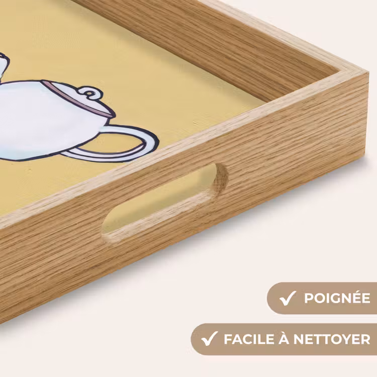 Plateau - Théière - Tasse - Beige - Illustration — 8