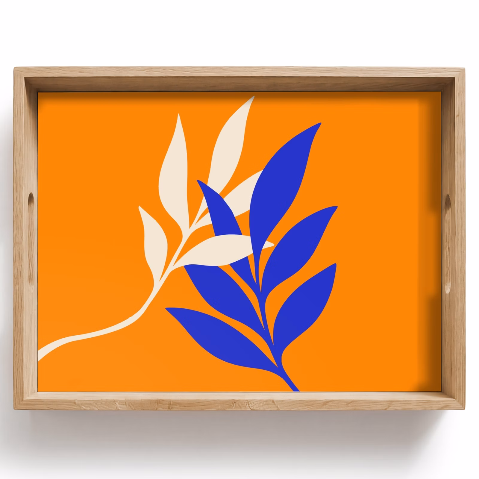 Plateau - Branches - Feuilles - Minimaliste - Bleu — 1
