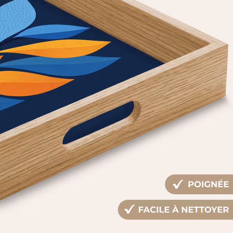 Plateau - Abstrait - Feuilles - Bleu — 8