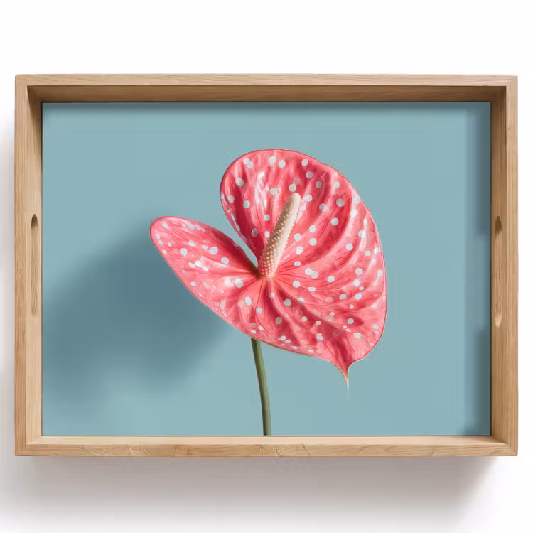 Plateau - Feuille - Anthurium - Points - Rose — 1
