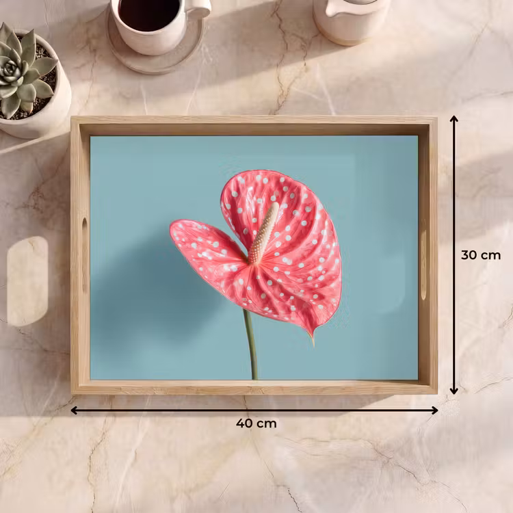 Plateau - Feuille - Anthurium - Points - Rose — 7