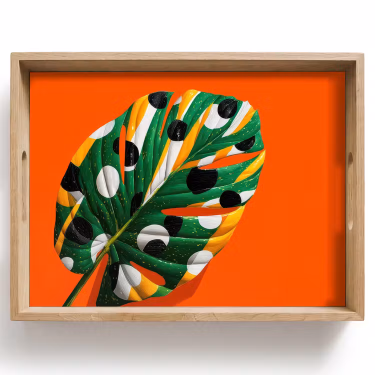 Plateau - Feuille - Orange - Points - Coloré — 1