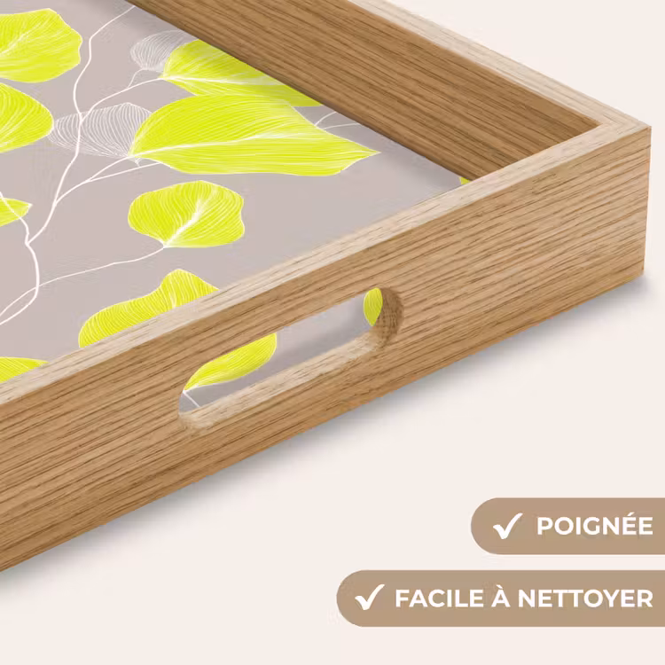 Plateau - Feuilles - Néon - Jaune - Lignes — 8