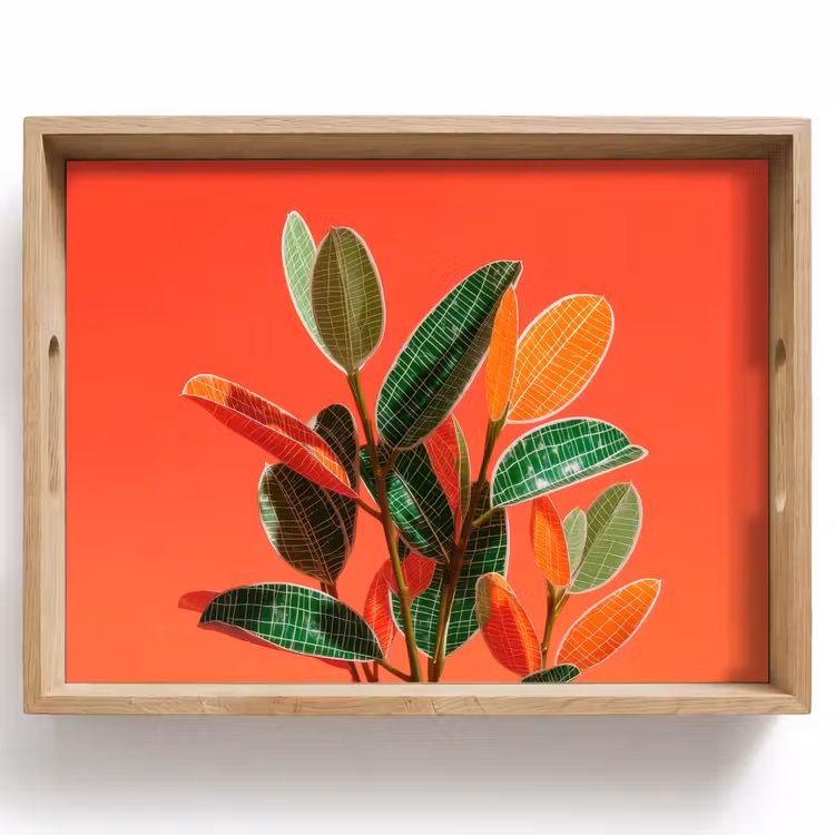 Plateau - Feuilles - Veines - Orange - Texture — 1