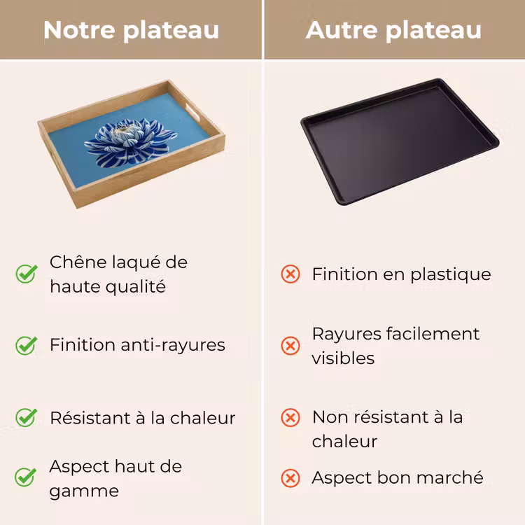 Plateau - Fleur - Bleu - Pétales - Rayures — 9