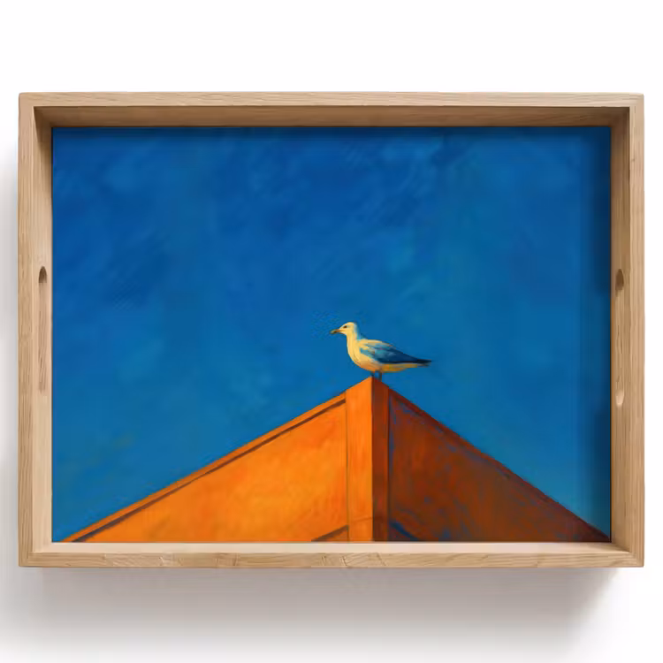 Plateau - Mouette - Bâtiment - Ciel - Peint — 1