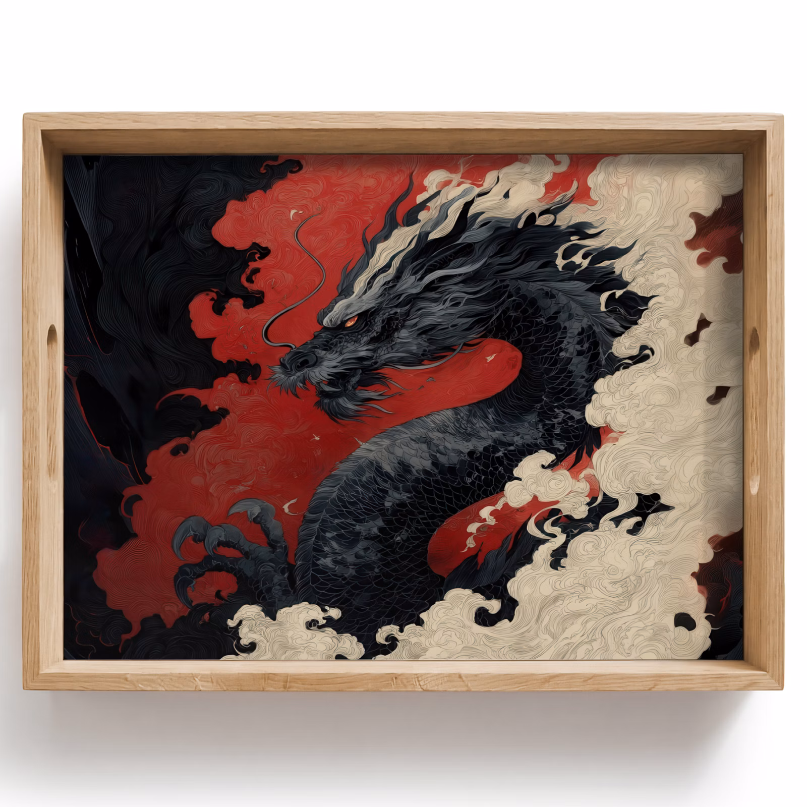 Plateau - Dragon noir - Nuages de fumée - Rouge — 1