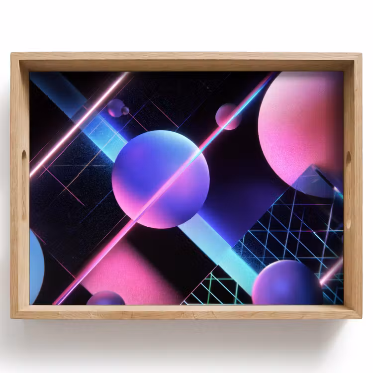 Plateau - Ampoules - Néon - Lignes - Rose — 1