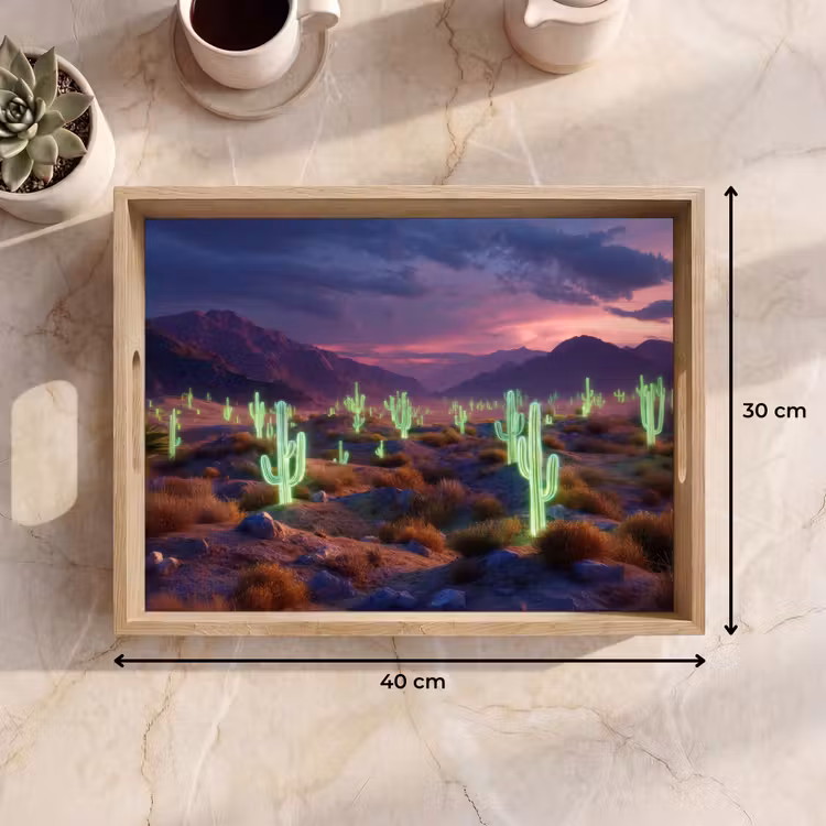 Plateau - Cactus néon - Désert - Coucher de soleil — 7