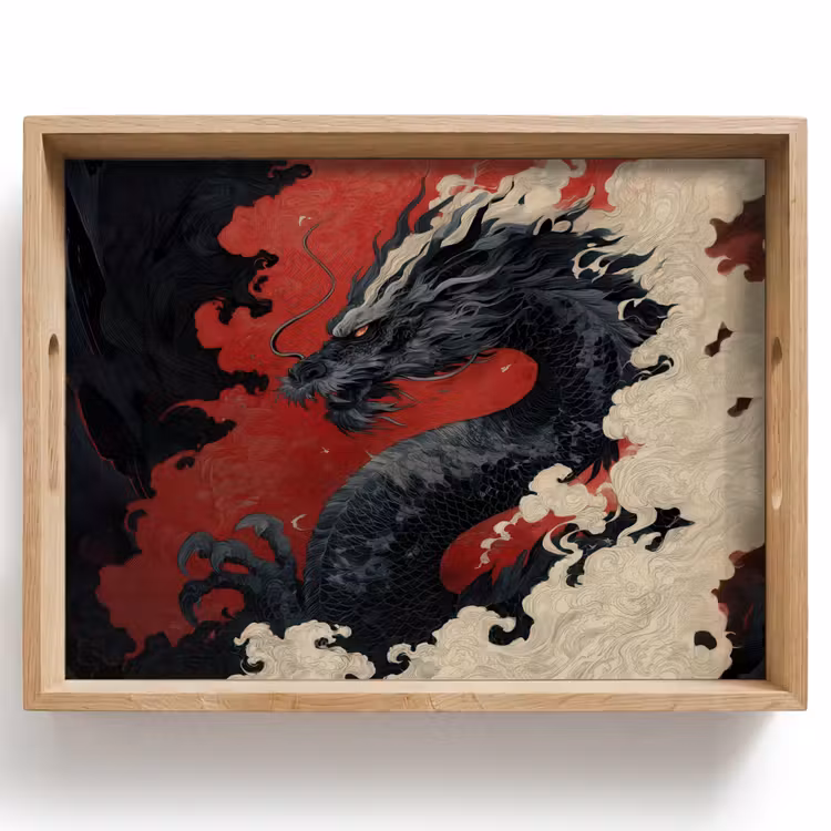 Plateau - Dragon noir - Nuages de fumée - Rouge — 1