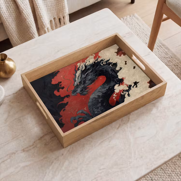 Plateau - Dragon noir - Nuages de fumée - Rouge — 2