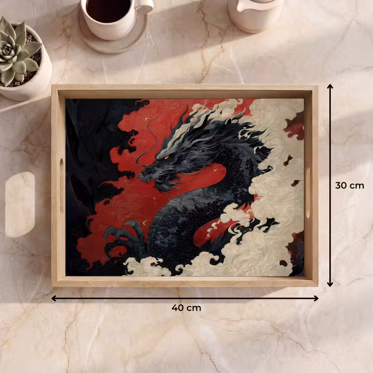 Plateau - Dragon noir - Nuages de fumée - Rouge — 7