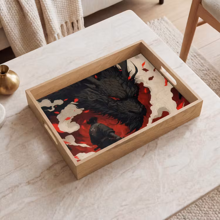 Plateau - Guerrier - Dragon - Noir - Rouge - Fumée — 2