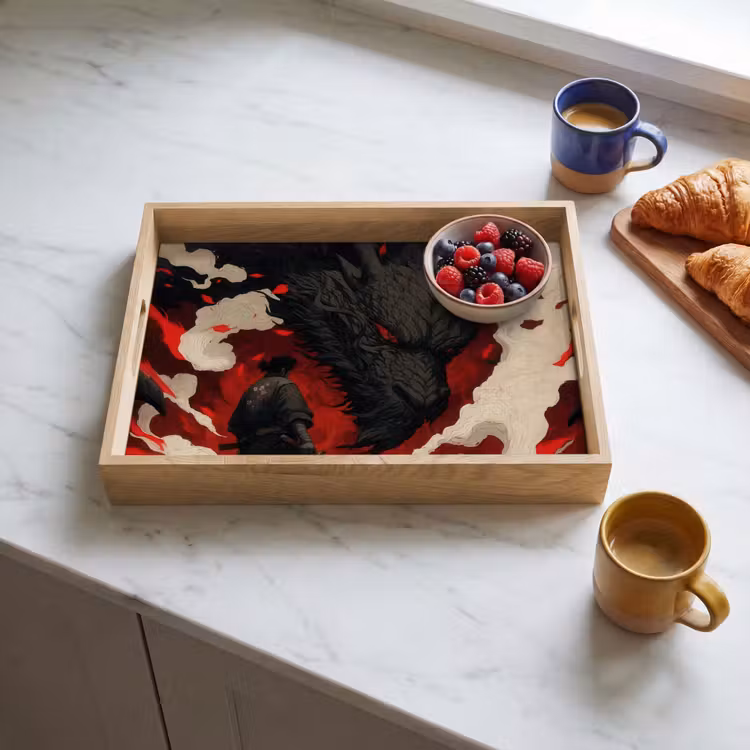 Plateau - Guerrier - Dragon - Noir - Rouge - Fumée — 3