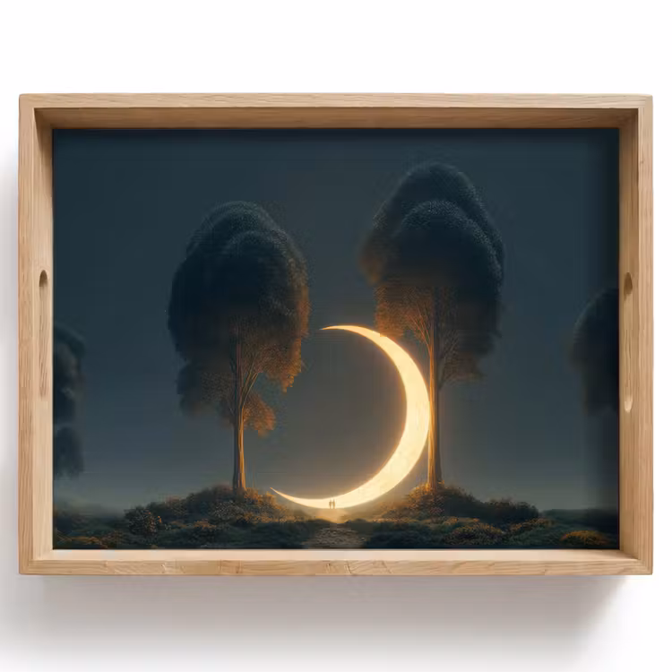 Plateau - Lune - Arbres - Marche — 1