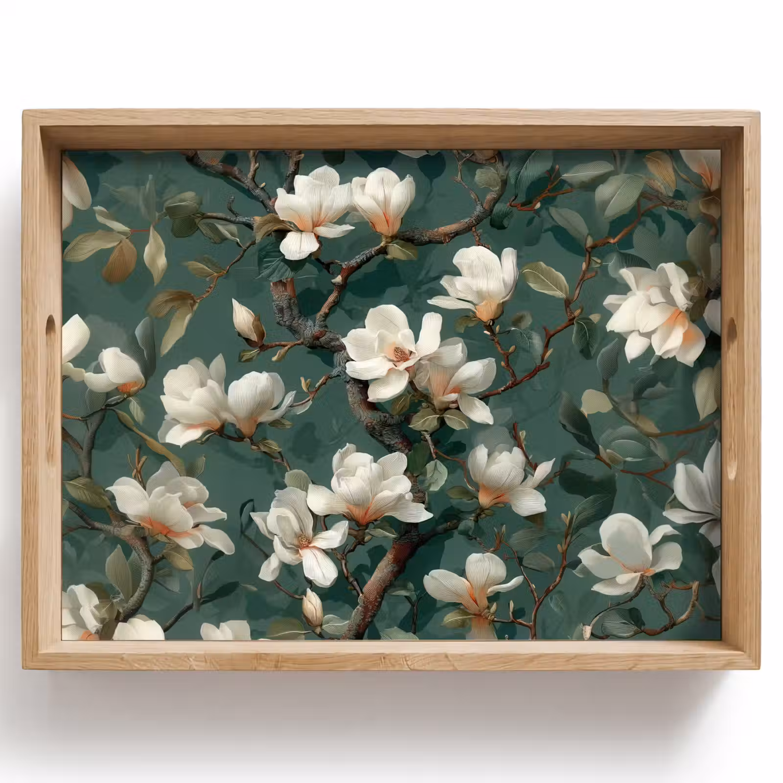 Plateau - Fleurs - Branches - Blanc - Classique — 1