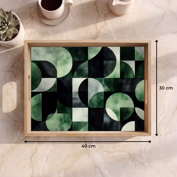 Plateau - Abstrait - Vert - Formes — 7