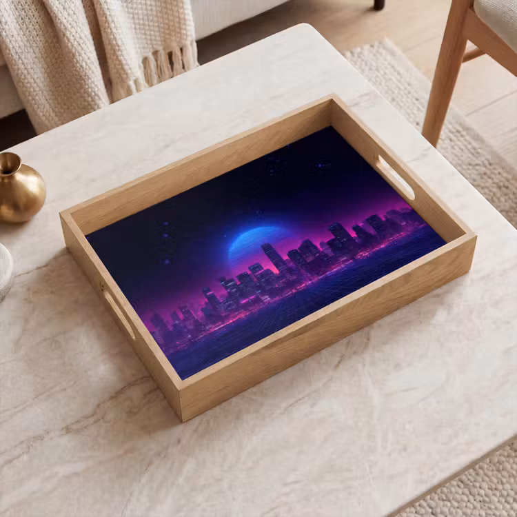 Plateau - Skyline - Sun - Neon - Grid pattern — 2