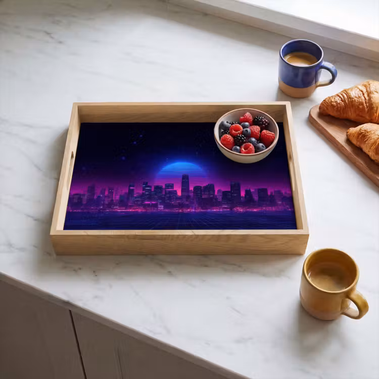 Plateau - Skyline - Sun - Neon - Grid pattern — 3