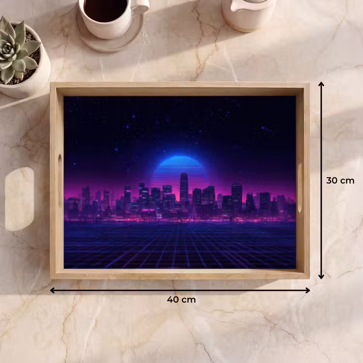 Plateau - Skyline - Sun - Neon - Grid pattern — 7