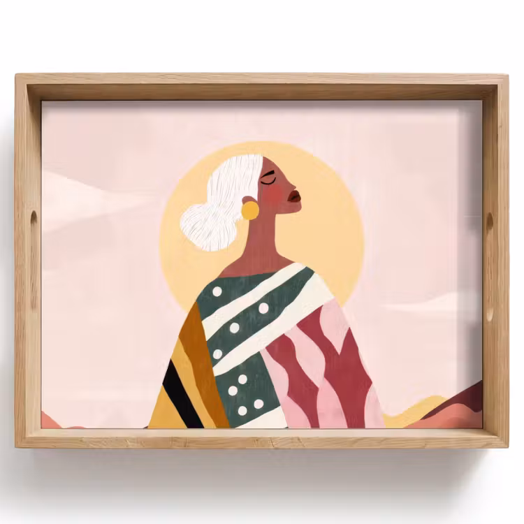 Plateau - Femme - soleil - coloré — 1