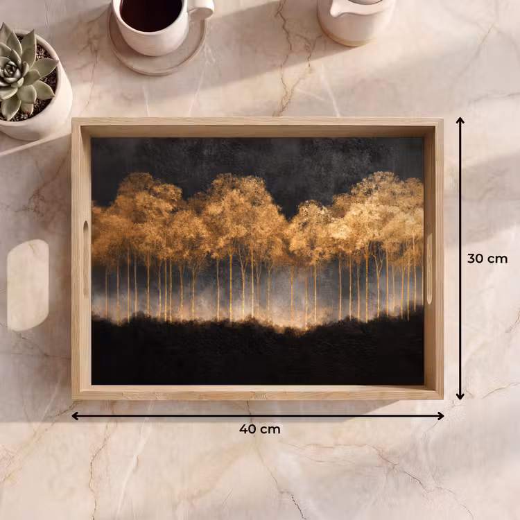 Plateau - Arbres dorés dans un paysage brumeux — 7