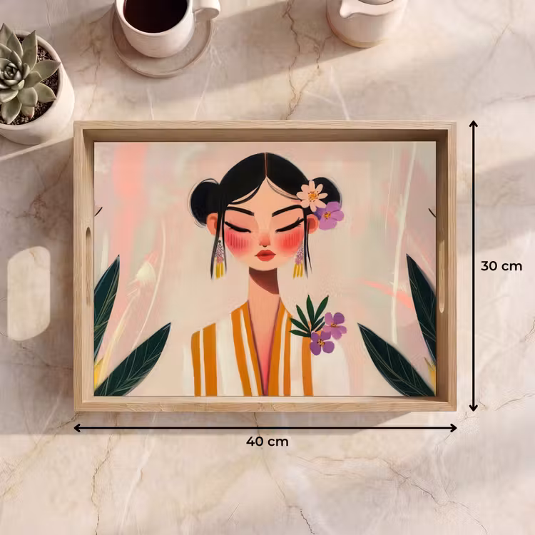 Plateau - Femme - Fleurs - Pastel — 7