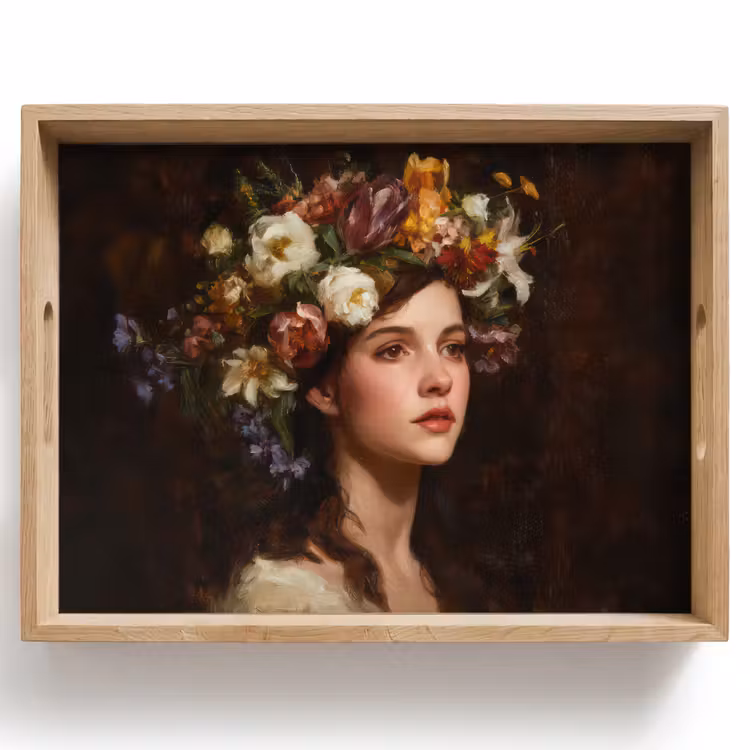 Plateau - Portrait - Femme - Fleurs — 1