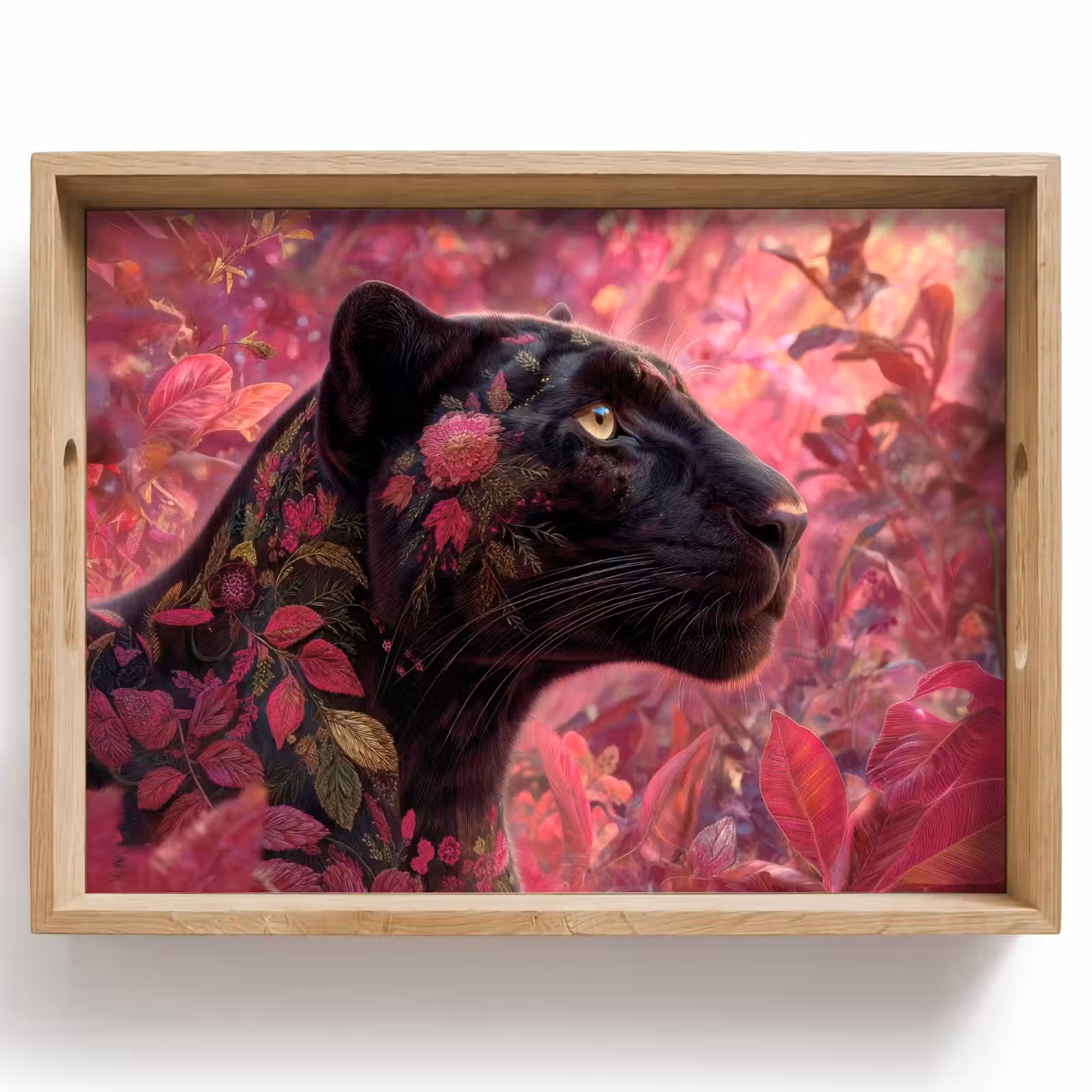 Plateau - Léopard - Fleurs - Rose — 1