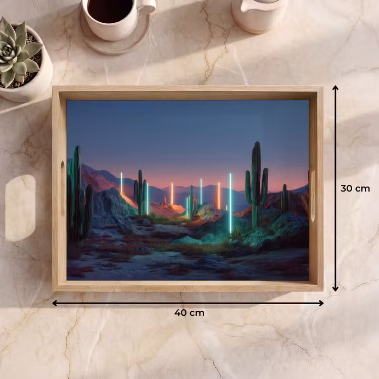 Plateau - Cactus - Piliers de lumière - Coucher de soleil — 7