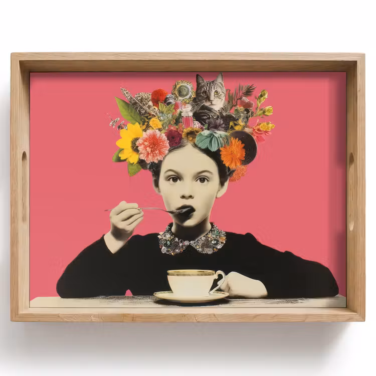 Plateau - Fille - Coupe - Fleurs - Rose — 1