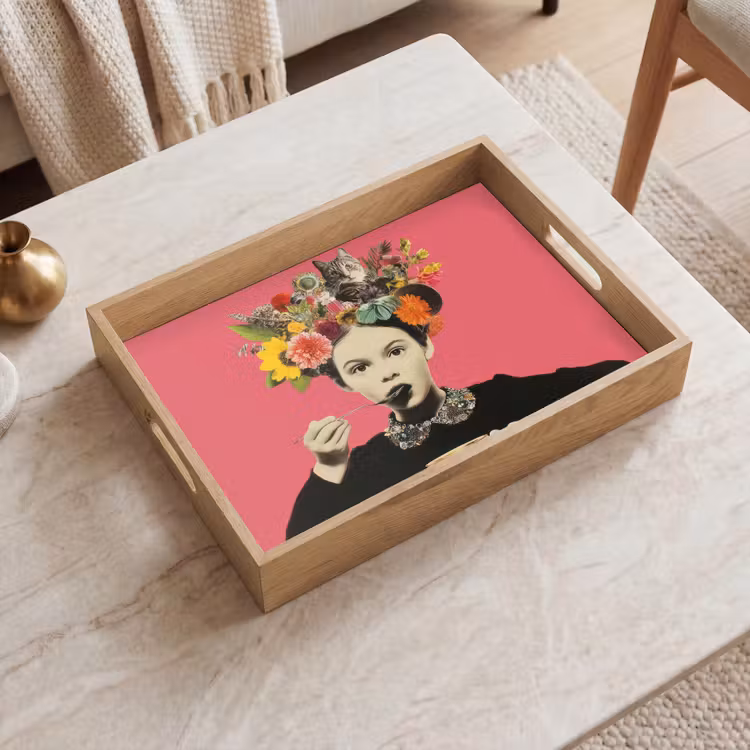 Plateau - Fille - Coupe - Fleurs - Rose — 2