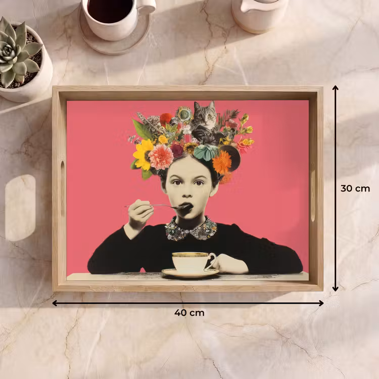Plateau - Fille - Coupe - Fleurs - Rose — 7