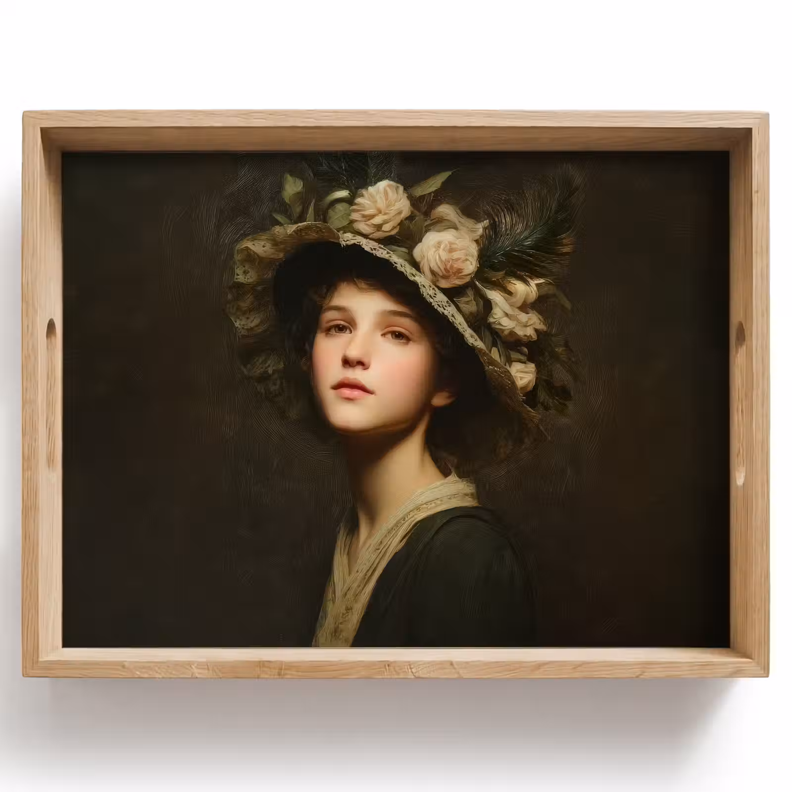 Plateau - Chapeau fleuri - Portrait - Femme — 1