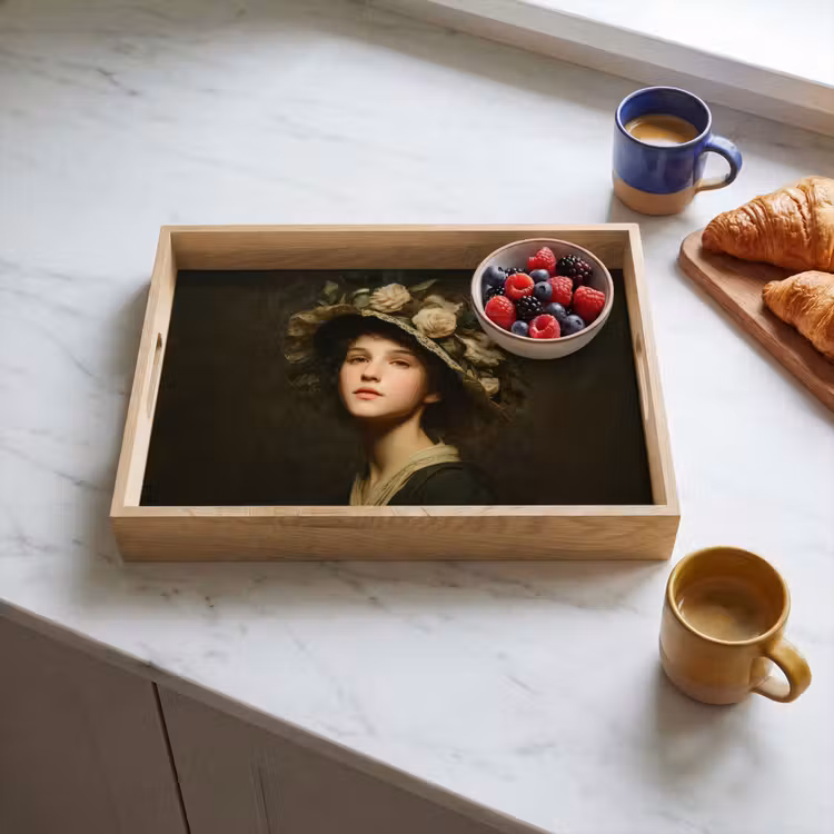 Plateau - Chapeau fleuri - Portrait - Femme — 3
