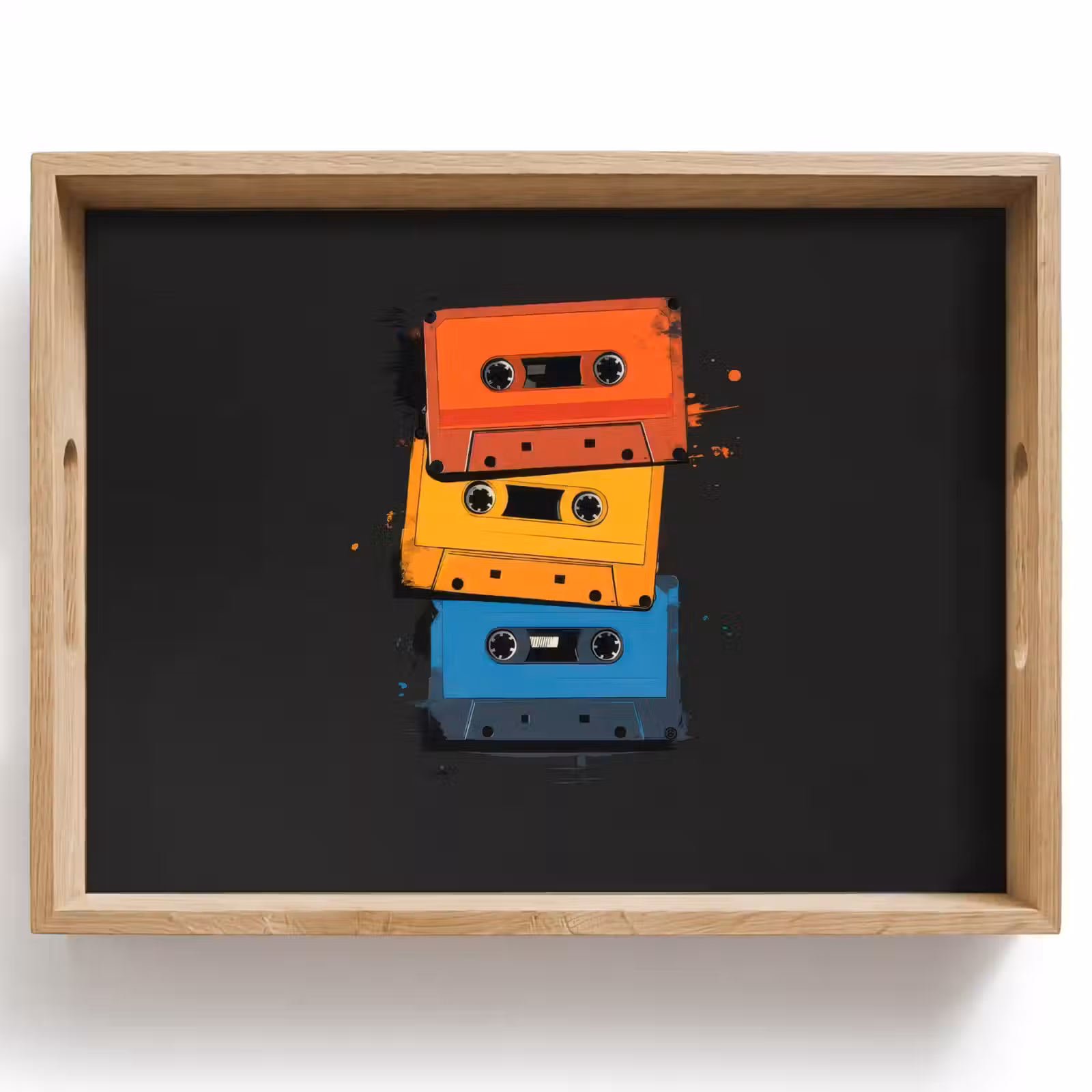 Plateau - Cassettes - colorées - éclaboussures de peinture — 1