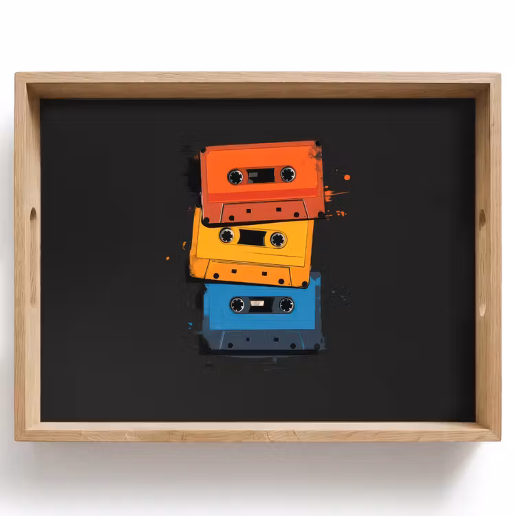 Plateau - Cassettes - colorées - éclaboussures de peinture — 1