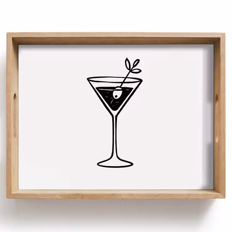 Plateau - Cocktail - Verre - Olive - Minimaliste — 1