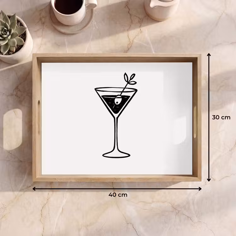 Plateau - Cocktail - Verre - Olive - Minimaliste — 7