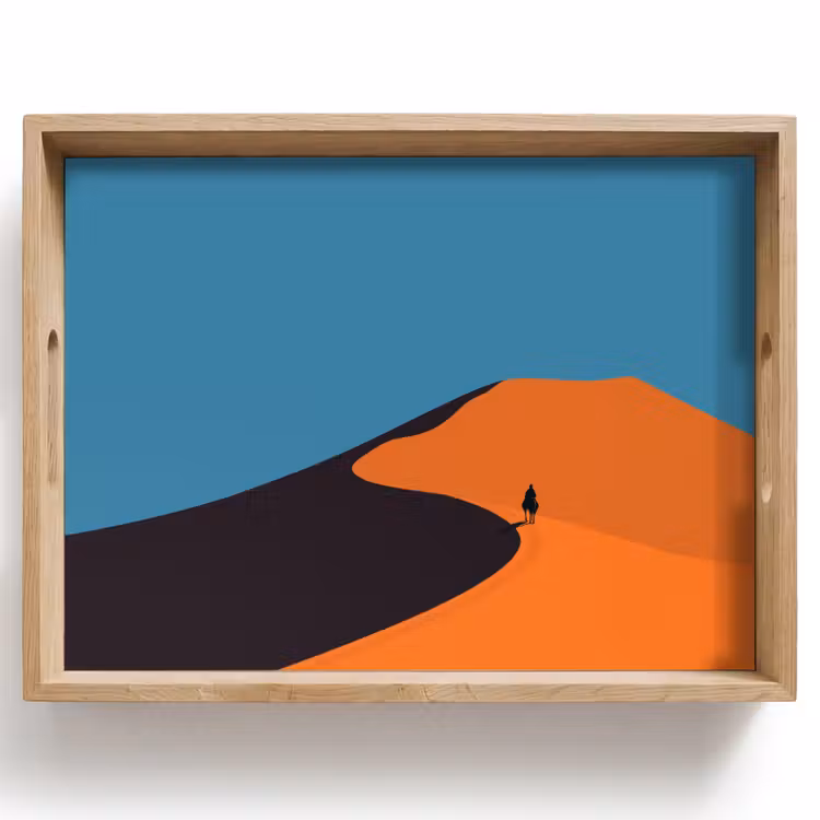 Plateau - Dunes orange vif - Ombre - Ciel vide — 1