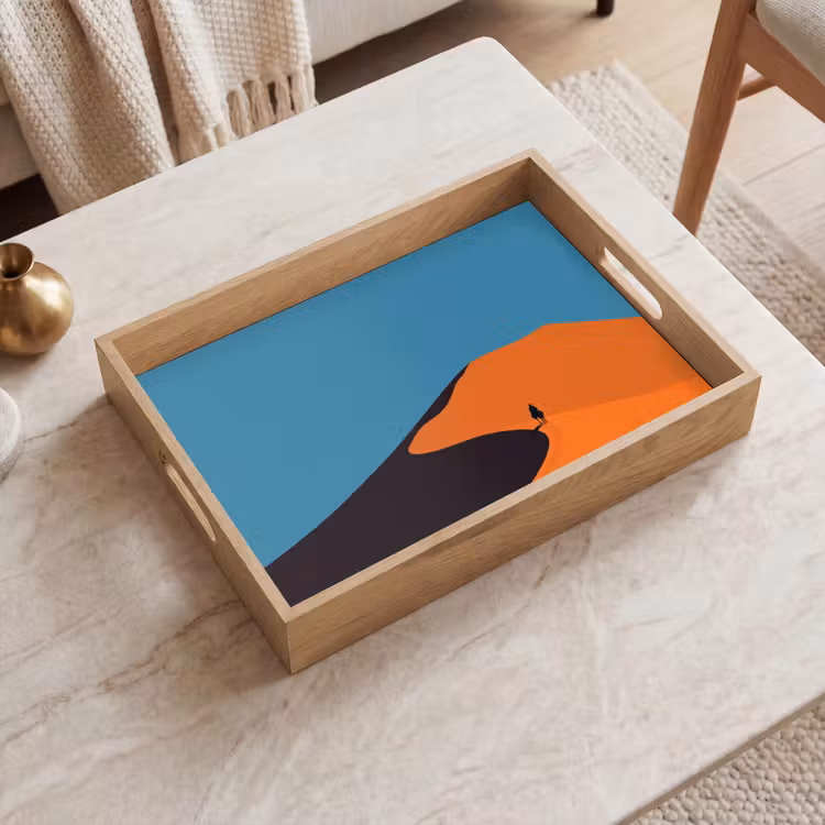 Plateau - Dunes orange vif - Ombre - Ciel vide — 2