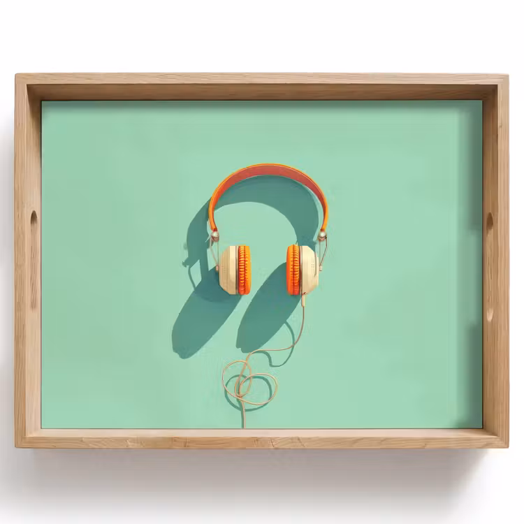 Plateau - Ecouteurs - Orange - Cordon - Minimaliste — 1