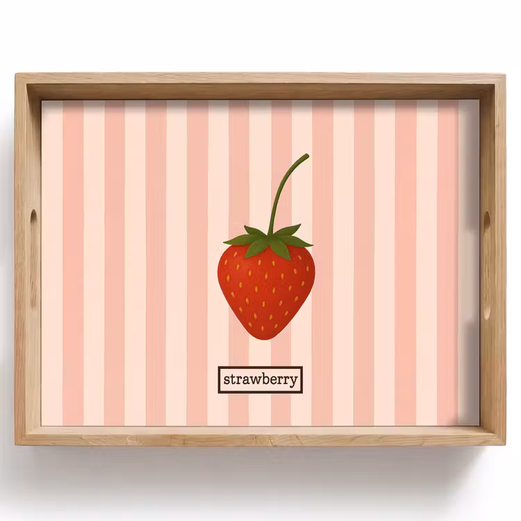 Plateau - Fraise - Rayures - Minimaliste - Rouge — 1
