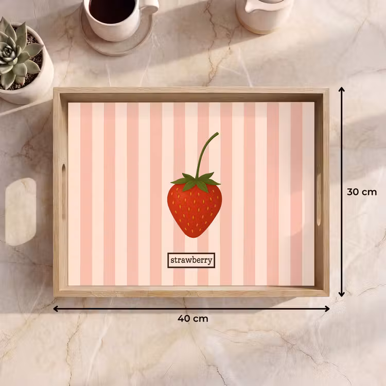 Plateau - Fraise - Rayures - Minimaliste - Rouge — 7