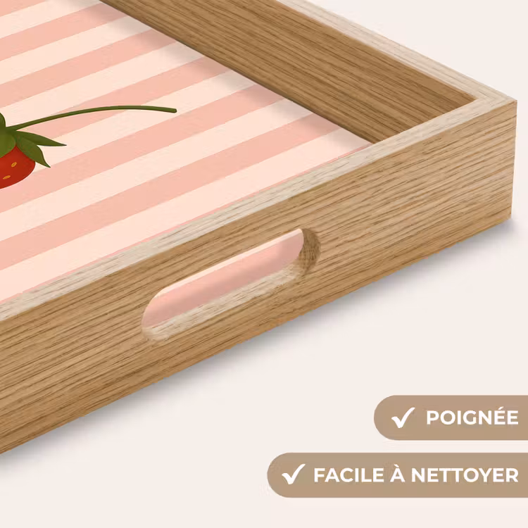 Plateau - Fraise - Rayures - Minimaliste - Rouge — 8