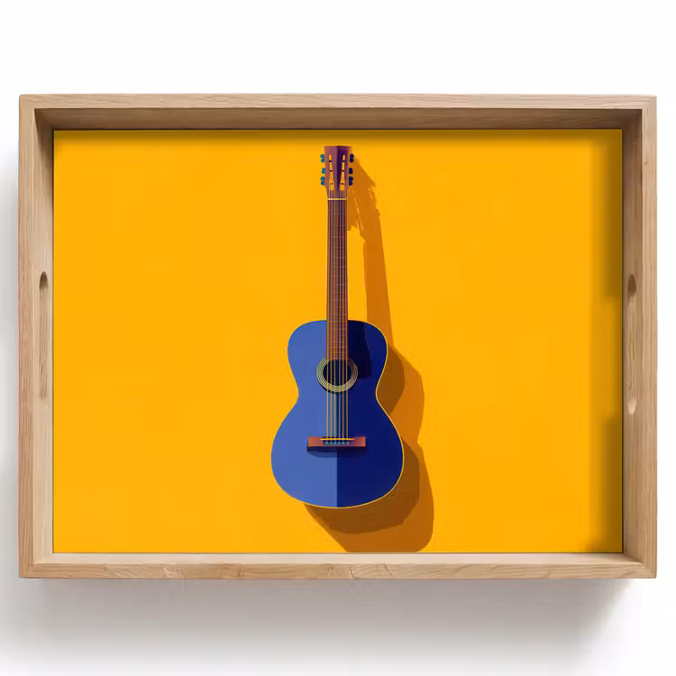 Plateau - Guitare - Acoustique - Minimaliste - Jaune — 1